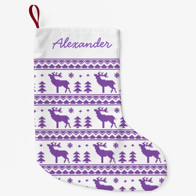 Lila angemessenes kleiner weihnachtsstrumpf (Vorderseite)