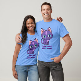 Lila Anime Cat Vector Art T-Shirt