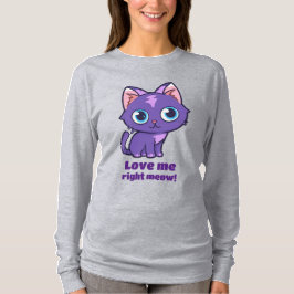 Lila Anime Cat Vector Art T-Shirt