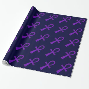 Lila Ankh Wrapping Paper Geschenkpapier