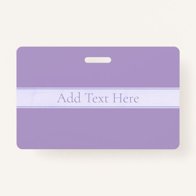 Lila, anpassbarer eleganter Leichtlavender Ausweis (Vorderseite)