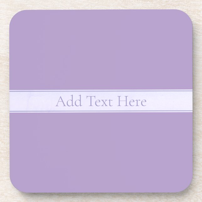 Lila, anpassbarer eleganter Leichtlavender Getränkeuntersetzer (Vorderseite)