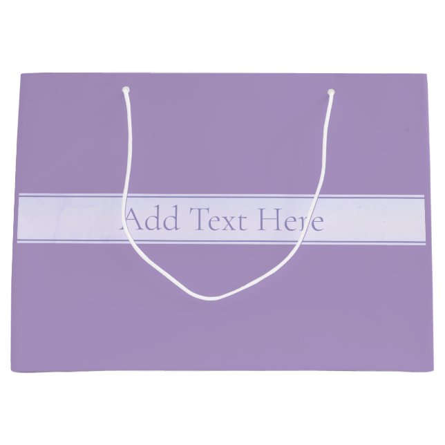 Lila, anpassbarer eleganter Leichtlavender Große Geschenktüte (Vorderseite)