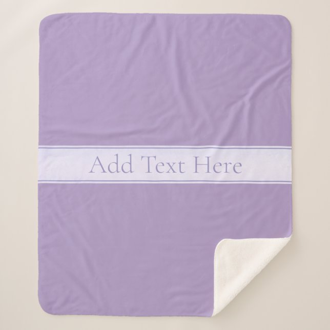 Lila, anpassbarer eleganter Leichtlavender Sherpadecke (Vorderseite)