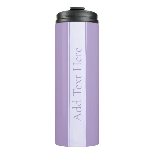Lila, anpassbarer eleganter Leichtlavender Thermosbecher (Vorderseite)