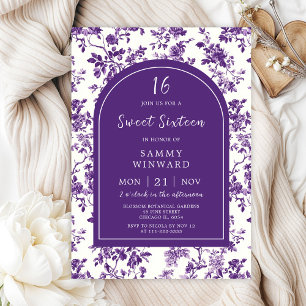 Lila Antike Chinoiserie Sweet Sixteen Einladung