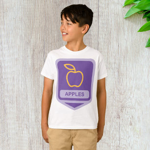Lila Apple Abzeichen Design Fruit Lover T-Shirt