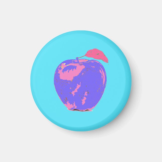 Lila Apple Pop Art Magnet (Vorne)