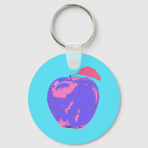 Lila Apple Pop Art Schlüsselanhänger