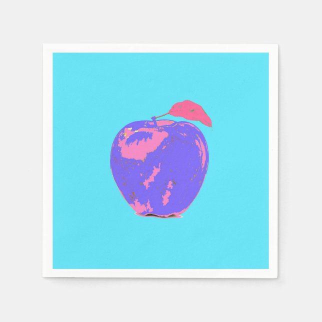Lila Apple Pop Art Serviette (Vorderseite)