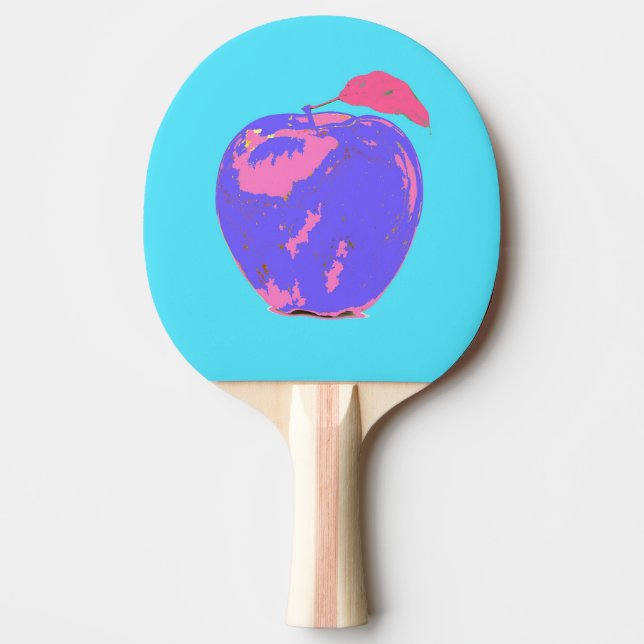 Lila Apple Pop Art Tischtennis Schläger (Vorderseite)