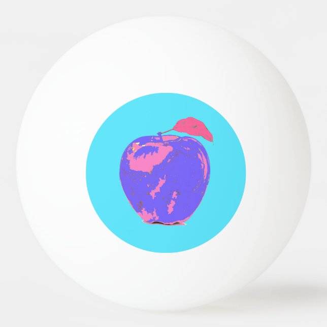 Lila Apple Pop Art Tischtennisball (Vorderseite)