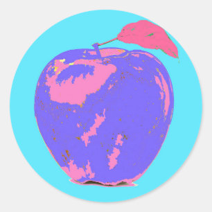 Lila Apple Runder Aufkleber