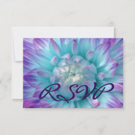 LILA AQUA BLUE Dahlia UAWG Wedding Response RSVP Karte