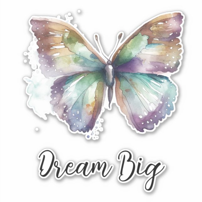 Lila Aqua Blue Minze Butterfly Aufkleber (Vorderseite)
