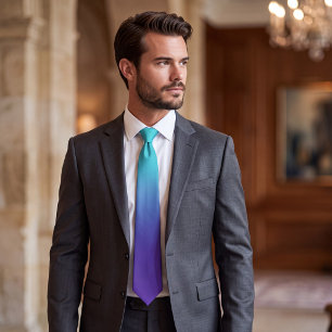Lila Aqua Farbverlauf Ombre Krawatte