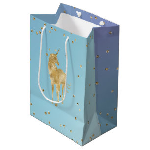 Lila Aqua Gold Sparkle Mittlere Geschenktüte