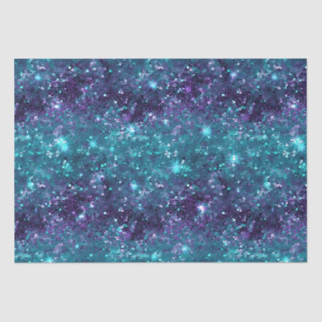 Lila Aqua Mermaid Sparkle Seidenpapier (Vorderseite)