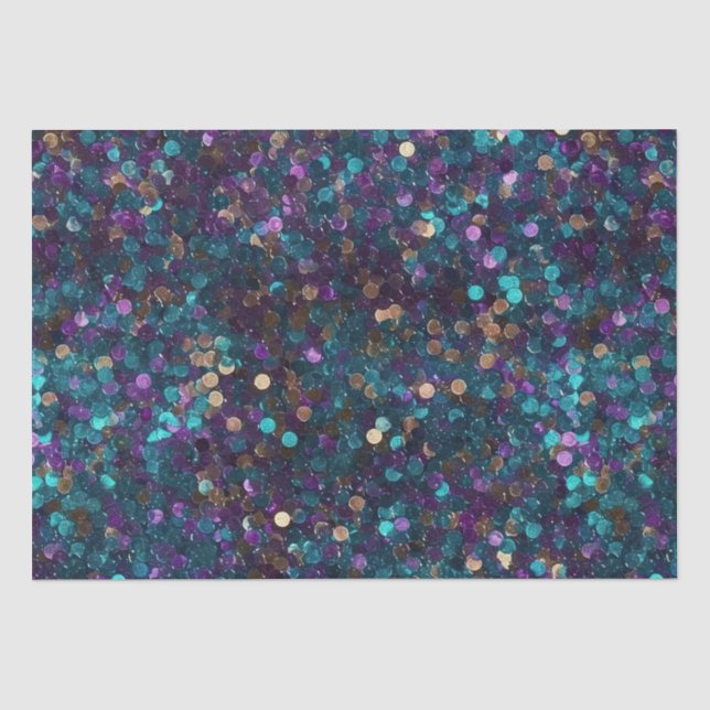 Lila Aqua Mermaid Sparkle Seidenpapier (Vorderseite)