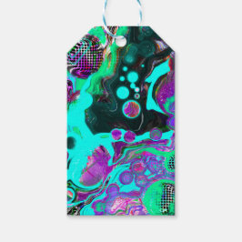 Lila, Aquamarin, blau, schwarz, Abstraktes Fluid Geschenkanhänger