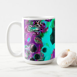 Lila, Aquamarin, blau, schwarz, Abstraktes Fluid Kaffeetasse