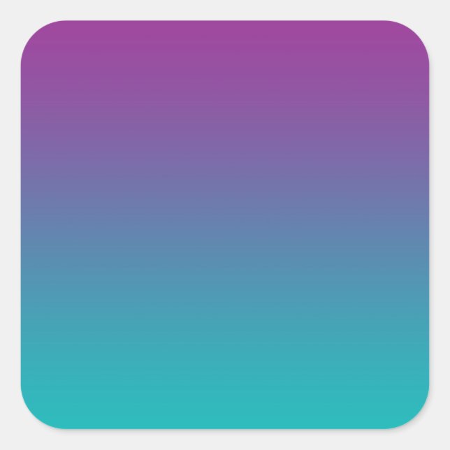Lila & Aquamarin Ombre Quadratischer Aufkleber (Vorderseite)