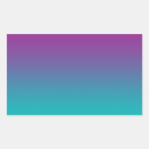 Lila & Aquamarin Ombre Rechteckiger Aufkleber