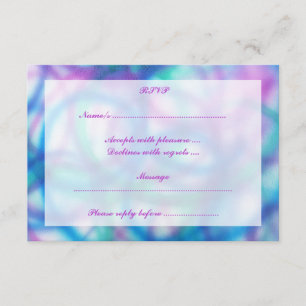 Lila, Aquamarin und blau UAWG. RSVP Karte
