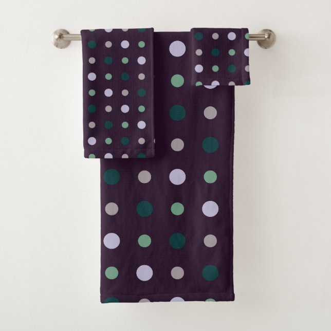 Lila, Aquamarin und grün Badhandtuch Set (Insitu)