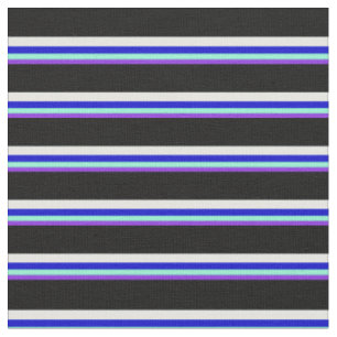 Lila, Aquamarine, Blau, Minzcreme und Schwarz Stoff