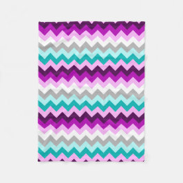 Lila Aquamarine Chevronen Fleecedecke