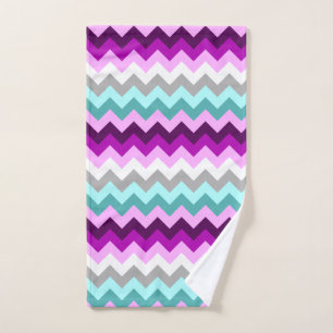 Lila Aquamarine Chevronen Handtuch