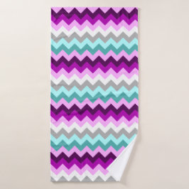 Lila Aquamarine Chevrons Badetuch Badehandtuch