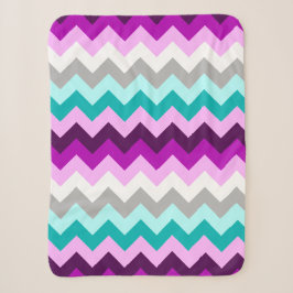 Lila Aquamarine Chevrons Kleine Sherpa Blanket Sherpadecke