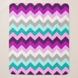 Lila Aquamarine Chevrons Mittlere Sherpa Blanket Sherpadecke
