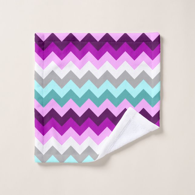 Lila Aquamarine Chevrons Waschlappen (Waschlappen)