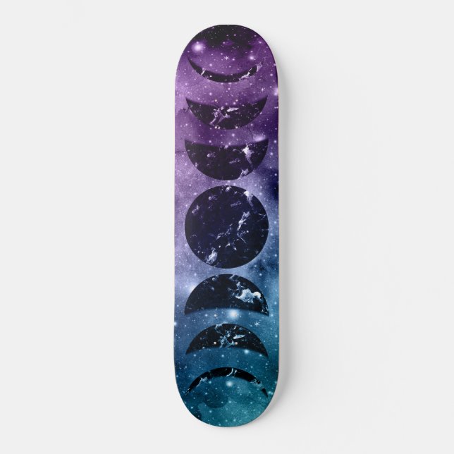 Lila Aquamarine Galaxie Nebula Dream Moon Phasen # Skateboard (Vorderseite)