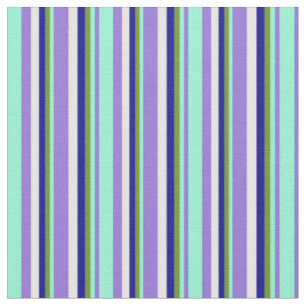 Lila, Aquamarine, Grün, Dunkelblau und Weiß Stoff