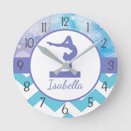 Lila aquamarine Gymnastik-Wand-Uhr Runde Wanduhr