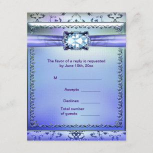 Lila aquamarine Juwel UAWG Wartekarte RSVP Karte