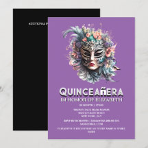 Lila aquamarine Maskerade Thema quinceanera Geburt