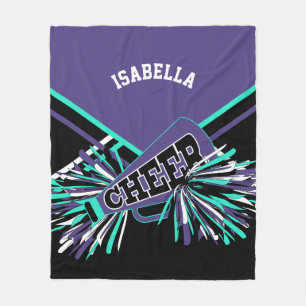 Lila, Aquamarine, Schwarz-Weiß-Chefdesign Fleecedecke