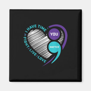 Lila Aquamarine Suizidbewusstsein Shirts Semi Colo Magnet