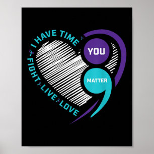 Lila Aquamarine Suizidbewusstsein Shirts Semi Colo Poster