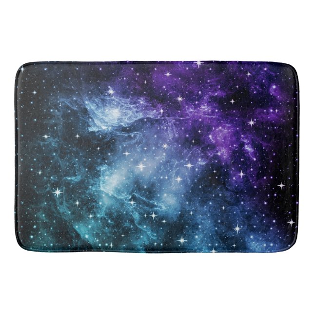 Lila Aquamariner Galaxienebel Traum Nr. 1 Badematte (Vorderseite)