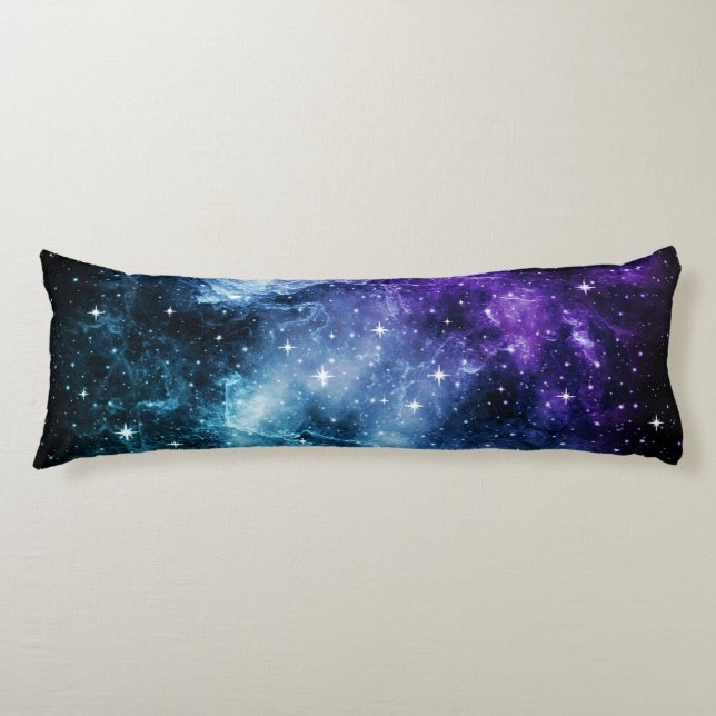 Lila Aquamariner Galaxienebel Traum Nr. 1 Seitenschläferkissen (Vorderseite)