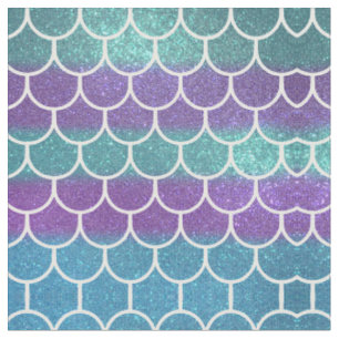 Lila Aquamariner Glitzer Mermaid Scallop-Skala Stoff
