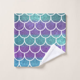 Lila Aquamariner Glitzer Mermaid Scallop-Skala Waschlappen