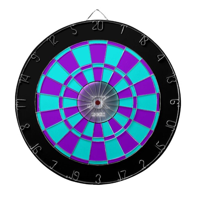 Lila Aquamariner Schwarzer Dartboard 2021 Dartscheibe (vorne)