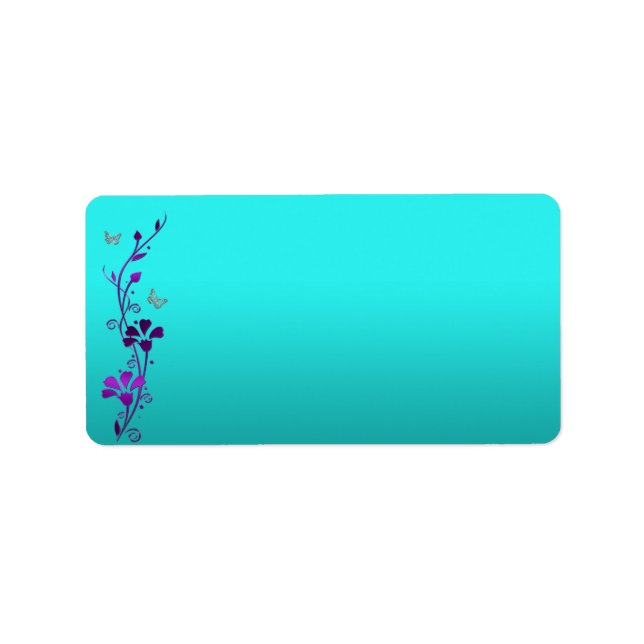 Lila Aquamarines Silver DRINT-AT-ZUHAUSE-Adresseti Adressaufkleber (Vorne)